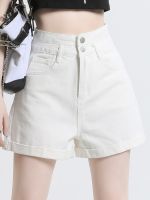 【hot】 GUUZYUVIZ Denim Shorts Waist A-line Loose Double-button Wide Leg