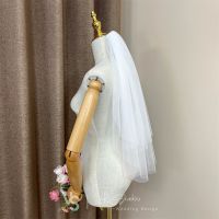 【CW】 SKAIKRU White/Ivory Wedding Veil With Comb Layer Elbow Short Length Bridal Cut Veils for Brides