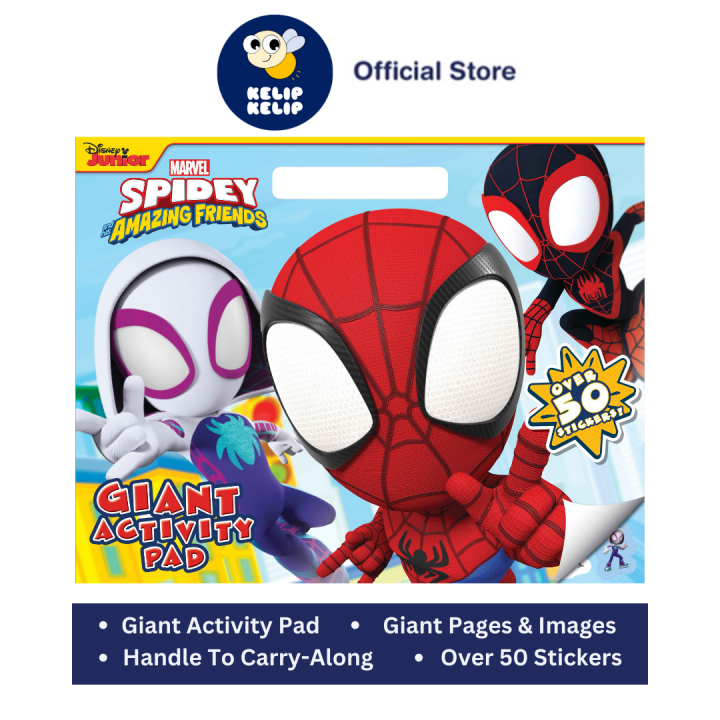 Marvel Spiderman Giant Colouring Pad With Stickers For Kids To Color ...