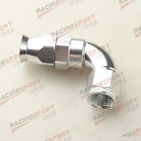 AN8 8AN AN-8 90 Degree Swivel PTFE One Piece Full Flow Hose End Silver