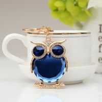 RE New Cute Owl Crystal Keychain Key rings Rhinestone Trinket Car Key chain Holder Bag Women Pendant Jewelry fashion gift J2425