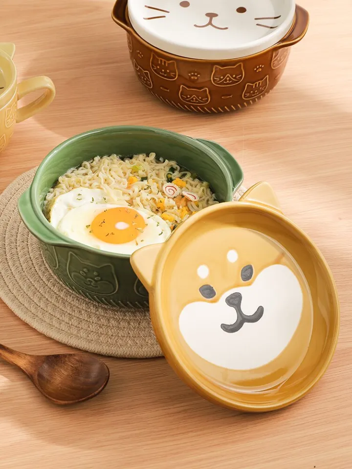 OYOURLIFE Cute Cartoon Stainless Steel Bowl Kitchen Large Soup Noodle Rice  Bowl Fruit Salad Food Container Household Tableware