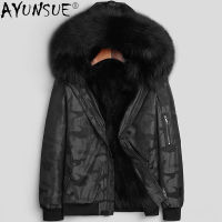 AYUNSUE ผู้ชายอบอุ่น Parka ฤดูหนาวแจ็คเก็ตสำหรับชาย Raccoon Fur Liner ที่ถอดออกได้เสื้อ Hooded Fur Jacket Casaco Masculino SGG752