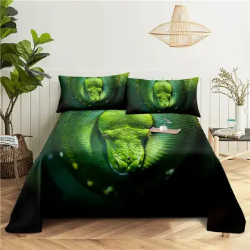 Green snake new products bed linen bed cover 3D digital printing
