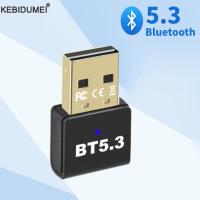 USB Bluetooth 5.3 5.0 Adapter PC USB Receiver Dongle Wireless Adapter For PC Wireless Mouse Keyboard Win11/10 Drive free