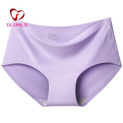 10PCS Womens Panties Solid Seamless Underwear Plus Size Comfortable Briefs Silk Satin Lingerie Health  Trackless Underpantsice