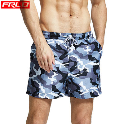 F12 Blue camouflage Quick Dry Men Sexy Sports Beach Shorts Swim Trunks Male Swimwear Gym Breathable Loose Shorts Men Swimsuits