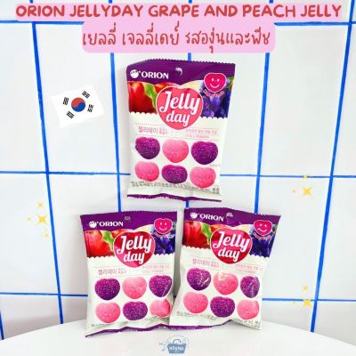 NOONA MART - เยลลี่ เจลลี่เดย์ รสองุ่นและพีช -Orion Jellyday Grape and Peach Jelly 63g