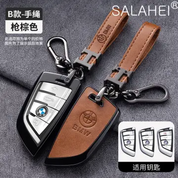 Hallmo Leather Car Key Case Fob Cover Key Bag Shell for Bmw F20 G20 G30 X1  X3 X4 X5 G05 X6 BMW Key Holder Keychain Accessories