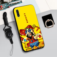 เคส TPU นิ่มสำหรับ Samsung Galaxy A70กล่องคลุมทั้งหมดเคสโทรศัพท์พิมพ์ลายป้องกันการตกหล่นฝามีที่ถือวงแหวนและเชือก