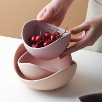 Lotus Ceramic Bowl Dishes And Plates Sets Creative Fruit Plate Simple Zen Decor Storage Fruit 3/4/5Pcs Set Ceramic Dinner