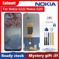 จอ LCD แบบดั้งเดิม Salmatt สำหรับ Nokia G10/Nokia G20ชิ้นส่วนจอสัมผัสแอลซีดีของเครื่องแปลงดิจิทัล G10อะไหล่สำหรับโนเกีย G20หน้าจอพร้อมกรอบกลาง