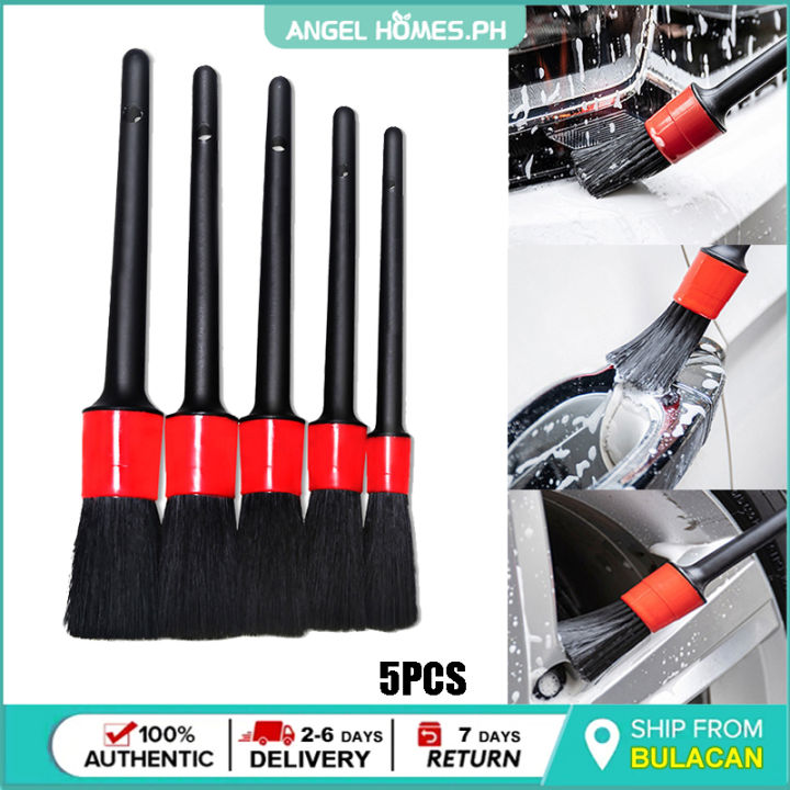 5PCS Car Detailing Brush Set for Wheel Dashboard Interior Exterior Leather  Air Vents Emblems Cleaning Car Motorcycle Automotive Cleaning Wheels,  Dashboard, Interior, Exterior, Leather, Air Vents, Emblems