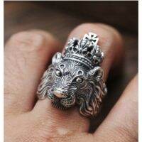 Fashionable R Time Punk Crown Lion King Bossy Men Riding Bicycle Ring Jewelry