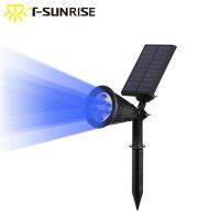 T-SUNRISE Solar Spotlight Outdoor Landscape Lights Waterproof Security Garden Lamp Adjustable for Patio Yard Garden Blue Color
