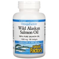 Natural Factors, Wild Alaskan Salmon Oil, 1,000 mg, 90 Softgels