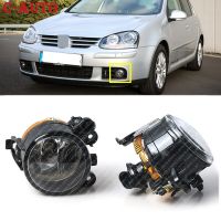 รถด้านซ้ายด้านหน้าขวาสำหรับ VW Golf 5 A5 MK5 2004 2005 2006 2007 2008 2009ด้านหน้ารถไฟตัดหมอกโลหะตกแต่งไฟตัดหมอกรถยนต์