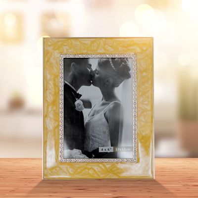 P/FE63346-AW13 กรอบรูปคลาสสิค ประดับเม็ดคริสตัล ขนาด 4x6 นิ้ว สำหรับเก็บทุกภาพความทรงจำ เช่น ภาพงานแต่งงาน ภาพครอบครัว ภาพคู่รัก และอื่นๆ