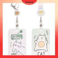 PROMISE 2Pcs แมวแมวแมว ห่วงโซ่กุญแจ พลาสติกสำหรับตกแต่ง ม้วนป้าย ของขวัญสำหรับเด็ก ที่ใส่ป้าย ออฟฟิศสำหรับทำงาน