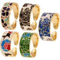 【YF】☃  Color Rings Exquisite Cartoon Enamel Cuff 2021 Trend Jewelry Gifts