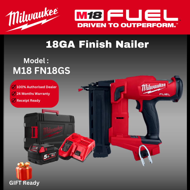 Milwaukee electric finish online nailer