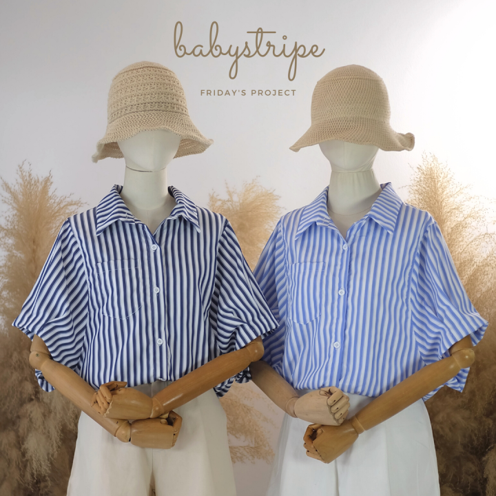 babystripe-เสื้อทรงครอปลายริ้ว-2-สี-รายละเอียดสินค้าอยู่ใต้โพสต์จ้า