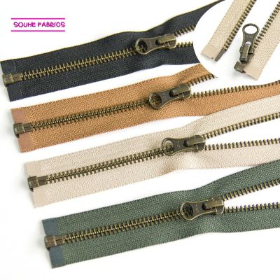 1pcs YKK 5#  Metal Open-End Bronze Zipper Separating for Jackets Coat Clothing Garment Door Hardware Locks Fabric Material