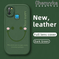 Chenyyka เคสสำหรับ Infinix Smart 5 Hot 10 Lite Smart 6 X657 X657C การ์ตูนรูปใบหน้ายิ้มแบบเรียบง่ายเคสโทรศัพท์หนังนิ่มแฟชั่นซิลิโคนเคสกันกระแทกเต็มเลนส์เคสป้องกันกล้อง