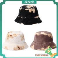 OKDEALS ฮาราจูกุ หมีน่ารัก กลางแจ้ง หมวกปานามา หมวกชาวประมง ขนแกะ หมวกบักเก็ต