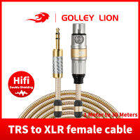 GOLLEY LION สายแปลง XLR ตัวเมียเป็นแจ็ค6.5มม. 3ขาสำหรับลำโพงมิกซ์เสียงกีตาร์