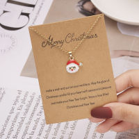 20212022 New Xmas Gifts Santa Claus Christmas Tree Pendant Necklace Wish Card For Family Snowman Sock Bell Decoration Choker Jewelry