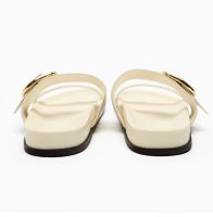 ZARAˉSlides Metal belt buckle thick sole slippers, flat sole sandals, new summer 2023TH