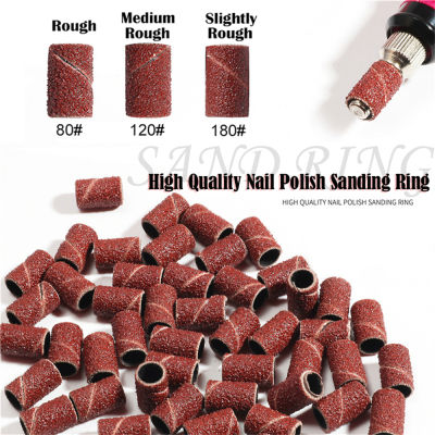 【คลังสินค้าพร้อม】ต้นฉบับ50/100ชิ้น80 #/120 #/180 # Grit File Sand Piece Set Nail Art Professional Sanding Bands Brown Pieces Gel File Gel Polish Remover Manicure Pedicure Nail Machine เครื่องมือทำเล็บ