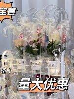 Net red transparent pvc handbag full set of ins wind flower bag New Years Valentines Day Tanabata stall flower arrangement cup 【MAY】