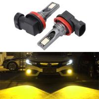 AutoAccessories 2 PCS H11 / H8 DC12V-24V / 12W / 3000K / 800LM 12LEDs SMD-3030 Car LED Fog Light (Yellow Light)