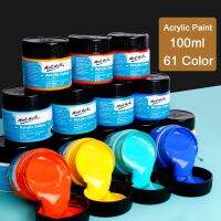 61 Colors 100ml Acrylic Paint Bottle Set Suitable Cavas Wood Rock Painting Ceramic Art Drawing Supplies Cups  Mugs Saucers