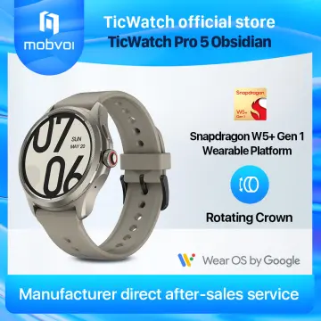  Ticwatch Pro 5 Android Smartwatch for Men Snapdragon W5+ Gen 1 Wear  OS Smart Watch 80 Hrs Long Battery Life Health Fitness Tracking 5ATM Water  Resistance Compass Android Only Compatible, Sandstone : Electronics