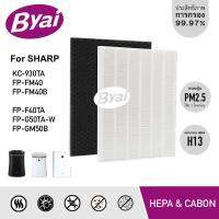 แผ่นกรองฝุ่น HEPA เครื่องฟอกอากาศ Sharp รุ่น FP-FM40, FP-F40TA, FP-G50TA-W, FP-GM50B ยี่ห้อ Byai