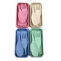 JANKNG Folding Travel Dinnerware Set Portable Flatware Tableware Cutlery Set for Kids Bento Lunch Accessories Travel Cutlery Set Flatware Sets