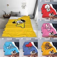 Ready Stock BTS Flannel Printed Sleeping Blanket Design Cotton Bed Blanket Kumot Double Size JIMIN JUNGKOOK V