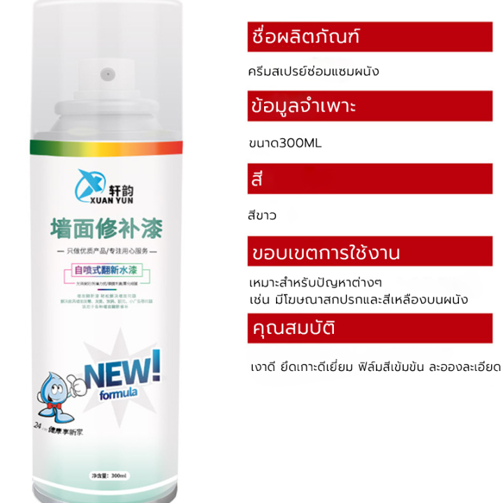 สีทาบ้านภายใน-300ml-สีทาห้องนอน-ไร้แป้ง-แห้งเร็ว-สีทาบ้าน-ใช้ซ่อมแซมรา-แป้งไม่หลุดสีทาบ้าน-สีทาภายในบ้าน-ปรับปรุงผนังไห้ใหม่-แค่สเปรย์เดียวก็พอ