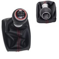 Black red line 5/6 Speed Car Shift Gear Knob Lever Gaitor Boot Cover for Audi AUDI A4 B6 B7