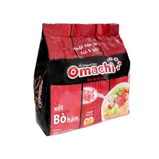 Lốc 5 gói mì khoai tây omachi sườn hầm tôm chua cay bò hầm mì trộn sốt - ảnh sản phẩm 3