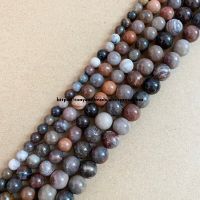 Natural Stone Wooden Petrified Jade Loose Beads 15" 6 8 10 12MM Pick Size for Jewelry Making DIY Nails Screws Fasteners