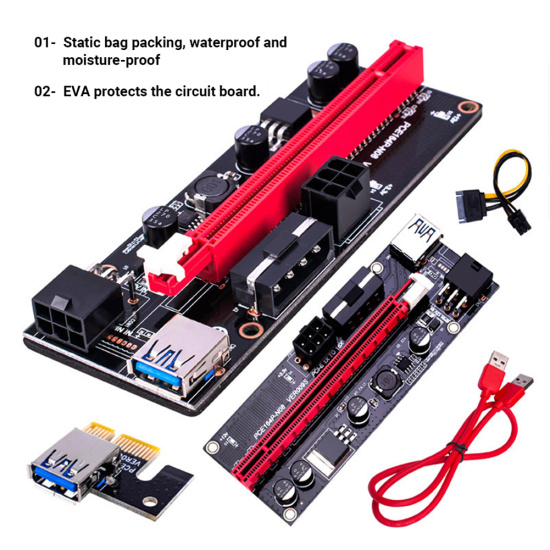 Ver009s pci-e riser, bộ chuyển đổi 009s ver pci express 1x sang 16x cáp dữ - ảnh sản phẩm 6