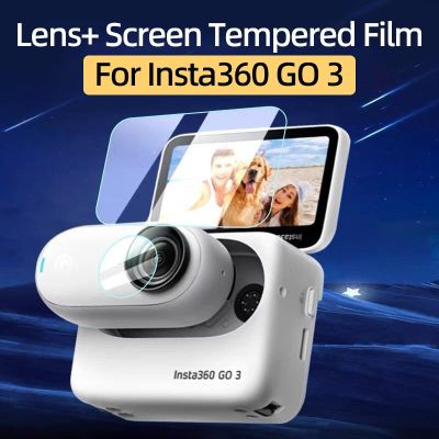 สำหรับ Insta360 GO ฟิล์มกระจกเทมเปอร์หน้าจอ3นิ้วกล้องเพื่อการกีฬาเลนส์กันรอยขีดข่วนฟิล์มป้องกันกันฝุ่นอุปกรณ์เสริม