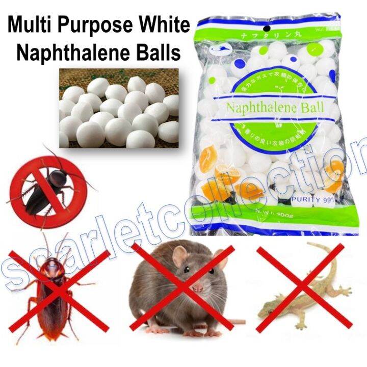 White Naphthalene Balls / Moth Ball 400g per pack Repels Mice