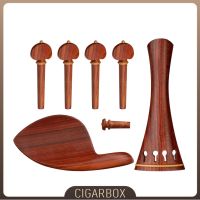 1ชุด6ชิ้นสไตล์เนินเขาอะไหล่ไวโอลิน Padauk 4 Sts Tailpiece เครื่องมือจูนกีตาร์ที่พักคางชุดหมุดที่รองคางไวโอลิน