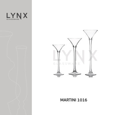 LYNX - MARTINI 1016 - แจกันแก้ว แจกันสูง แจกันก้านยาว แฮนด์เมด เนื้อใส ทรงมาร์ตินี่ มีความสูง 3 ขนาดให้เลือก