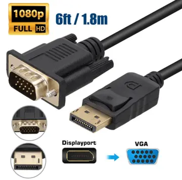 Display Port dp to VGA Adapter cable displayport to vga cord 1080P for dell  hp